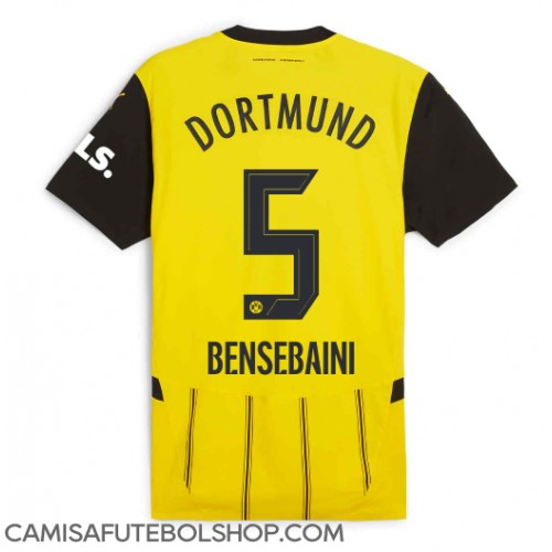 Camisa de time de futebol Borussia Dortmund Ramy Bensebaini #5 Replicas 1º Equipamento 2024-25 Manga Curta